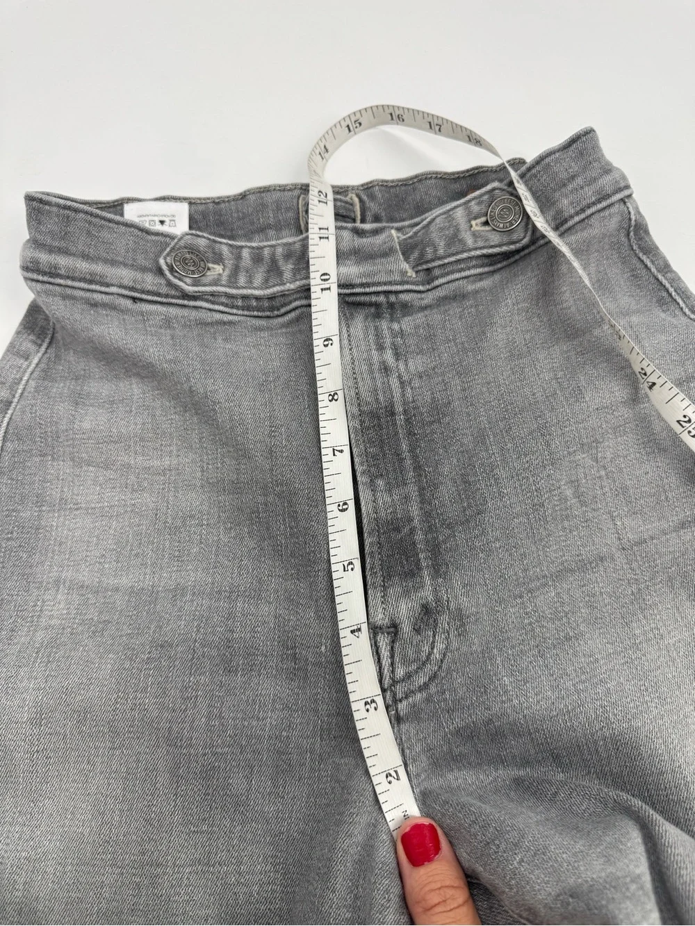 MOTHER The Loop Fray Jeans Beam Me Up Gray High Waist Raw Hem Womens Size 25